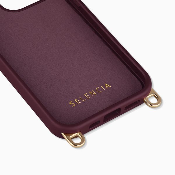 Selencia Rivièra Backcover mit MagSafe mit abnehmbaren Haken Apple iPhone 14 Pro - Bold Burgundy