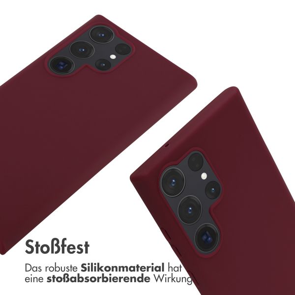 imoshion Silikonhülle mit Band für das Samsung Galaxy S23 Ultra - Dunkelrot