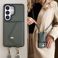 Selencia Sera HandyHülle mit Kordel und Umschlag-Kartenhalter Samsung Galaxy S26 Ultra - Sage Green