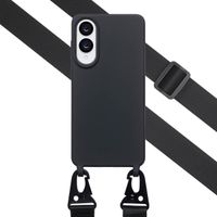 Selencia SilikonHülle mit abnehmbarem Band Samsung Galaxy S25 Edge - Schwarz