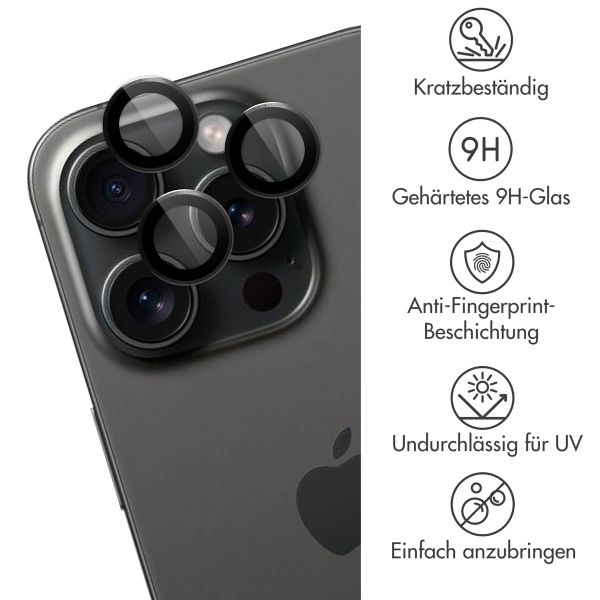 imoshion 2er-Pack Objektivschutz für Kamera für das Apple iPhone 15 Pro / 15 Pro Max - Black Titanium