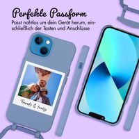 Personalisierte Color Backcover MagSafe mit abtrennbarem Band und Polaroid für iPhone 13 - Ash Blue