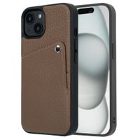 Selencia Riva Back Cover mit Kartenfach Apple iPhone 15 - Mocha Brown