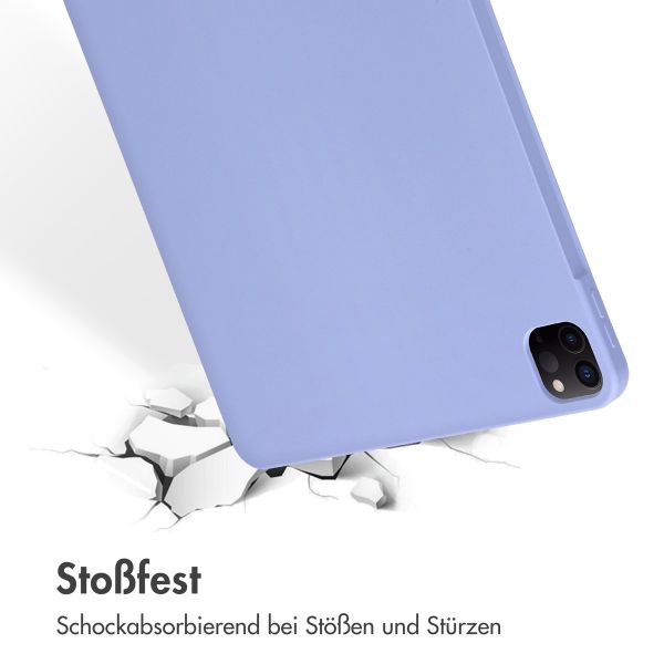 Accezz Liquid Silicone Back Cover mit Stifthalter Apple iPad Pro 12.9 (2022) / Pro 12.9 (2021) / Pro 12.9 (2020) - Lila