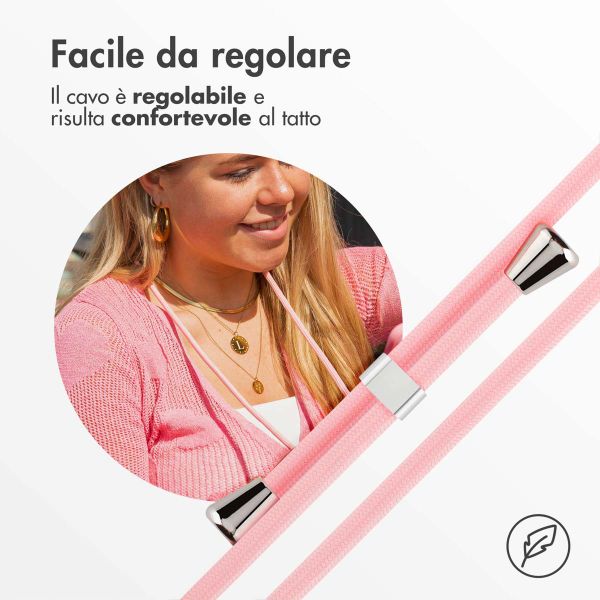 imoshion SilikonHülle design mit Band Apple iPhone 15 Plus - Retro Pink
