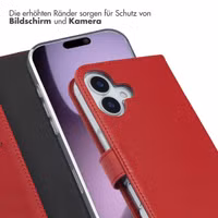 Selencia Echtleder Klapphülle Apple iPhone 17 - Rot