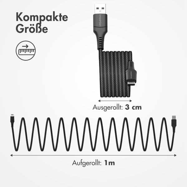 imoshion Magnetisches geflochtenes Kabel – USB-C auf USB-A – 1 Meter – Schwarz