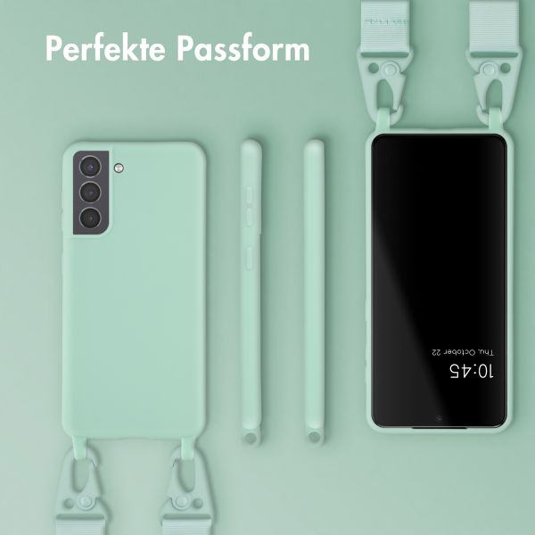 Selencia SilikonHülle mit abnehmbarem Band Samsung Galaxy S21 - Türkis