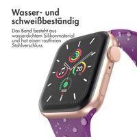 imoshion Silikon-Armband⁺ für  Apple Watch Series 1 t/m 9 / SE (38/40/41 mm) | Series 10 / 11 (42 mm) - Größe S/M - Purple