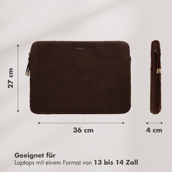 Selencia Teddy Laptop Hülle 13-14 Zoll - Laptop Sleeve - Choco Brown