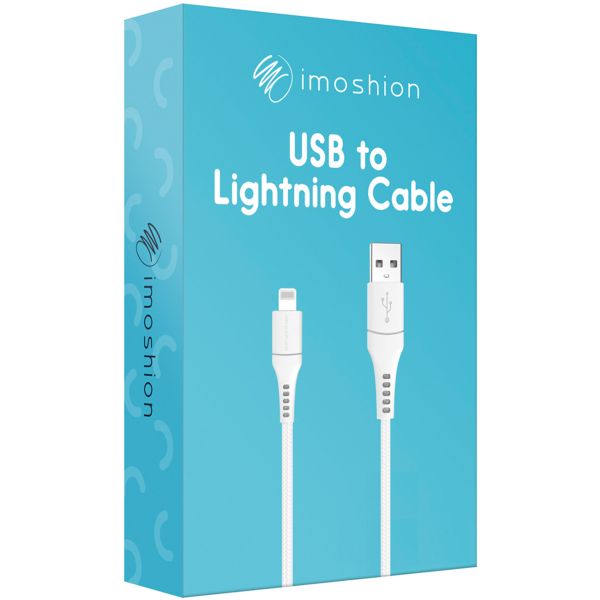 imoshion ﻿Lightning- auf USB-Kabel – nicht MFi-zertifiziert  – Geflochtenes Gewebe  – 3 m – Weiß