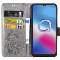 Kleeblumen Klapphülle Alcatel 3X (2020) - Grau