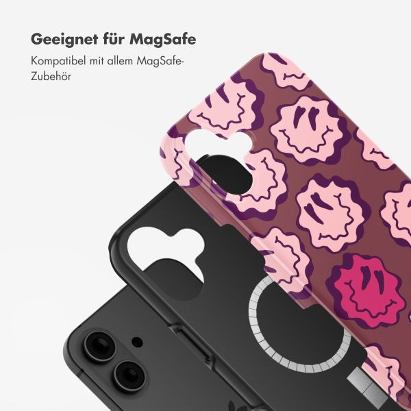 Selencia Vivid Rückabdeckung mit MagSafe iPhone 16 - Wavy Smiley Pink
