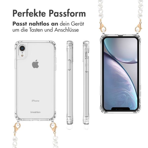 imoshion Back Cover mit Band + Armband für das iPhone Xr - Perlen Herzchen