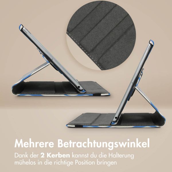 imoshion 360° drehbare Design Klapphülle Apple iPad Pro 11 (2022 / 2021 / 2020 / 2018) - White Blue Stripes