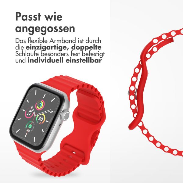 imoshion Athletic Silikonarmband für das  Apple Watch Series 1 t/m 9 / SE (38/40/41 mm) | Series 10 / 11 (42 mm) - Rot