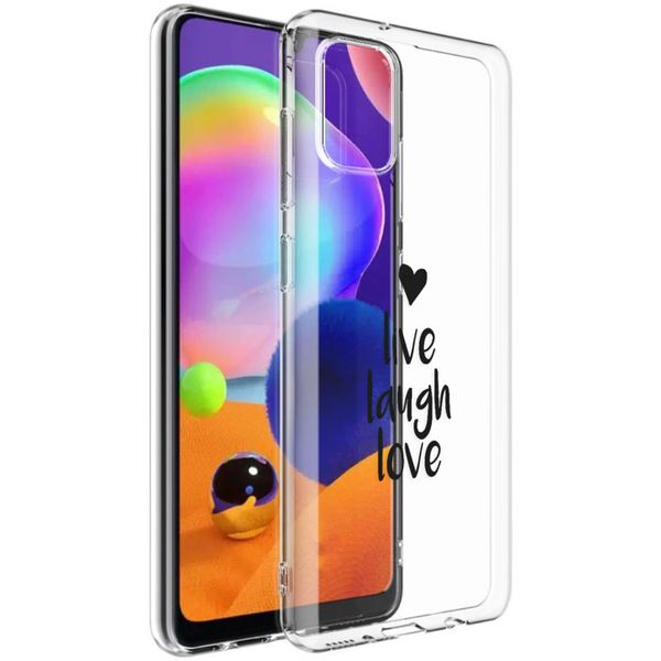 imoshion Design Hülle Samsung Galaxy A31 - Live Laugh Love - Schwarz