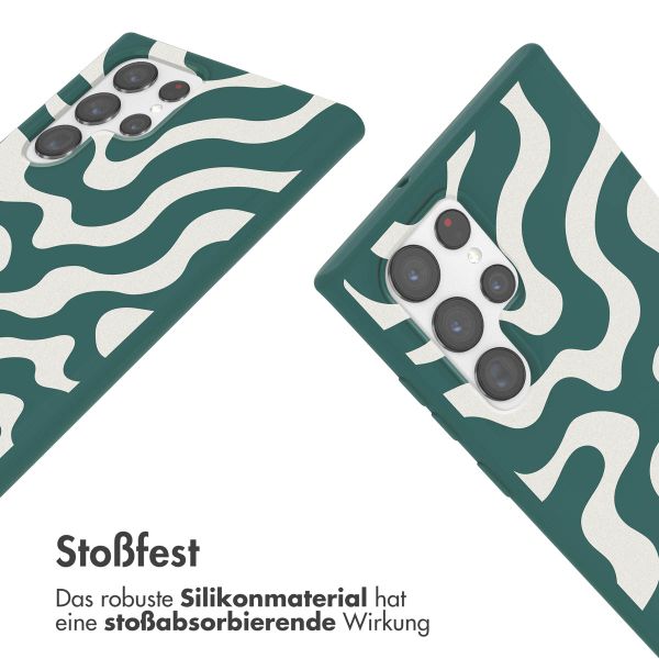 imoshion SilikonHülle design mit Band Samsung Galaxy S22 Ultra - Petrol Green Groovy