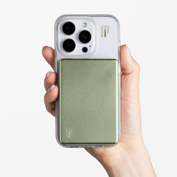 iDeal of Sweden Slim MagSafe Powerbank 5.000 mAh - Kabellose Powerbank - Sage Green