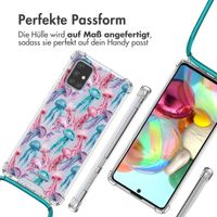 imoshion Design Hülle mit Band Samsung Galaxy A71 - Jellyfish Watercolor