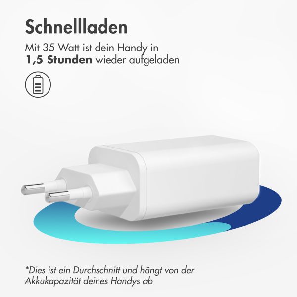 imoshion 35 Watt Ladegerät | 2x USB-C - Weiß