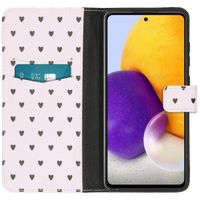 imoshion Design TPU Klapphülle Galaxy A72 - Hearts Allover White