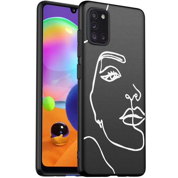 imoshion Design Hülle Galaxy A31 - Abstraktes Gesicht - Weiß