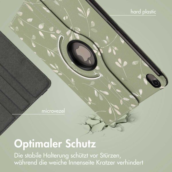 imoshion 360° drehbare Design Klapphülle Apple iPad Air 5 (2022) / Air 4 (2020) - Green Flowers