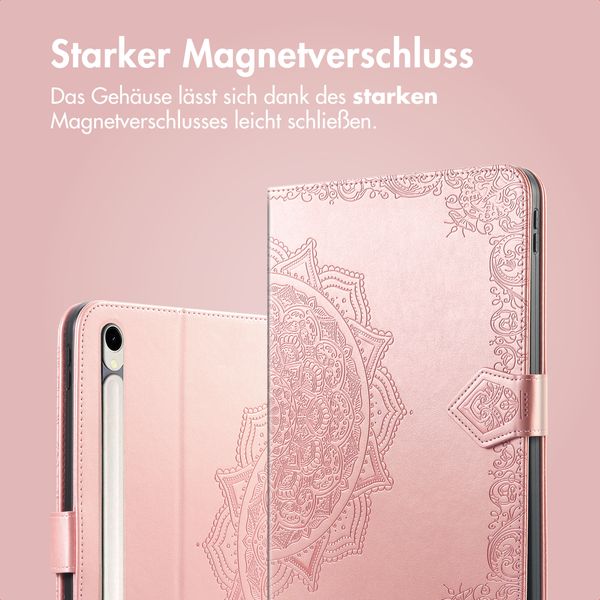 imoshion Mandala Klapphülle Samsung Galaxy Tab S9 11.0 Zoll / S10 Lite / S10 FE / S9 FE 10.9 Zoll - Rose Gold
