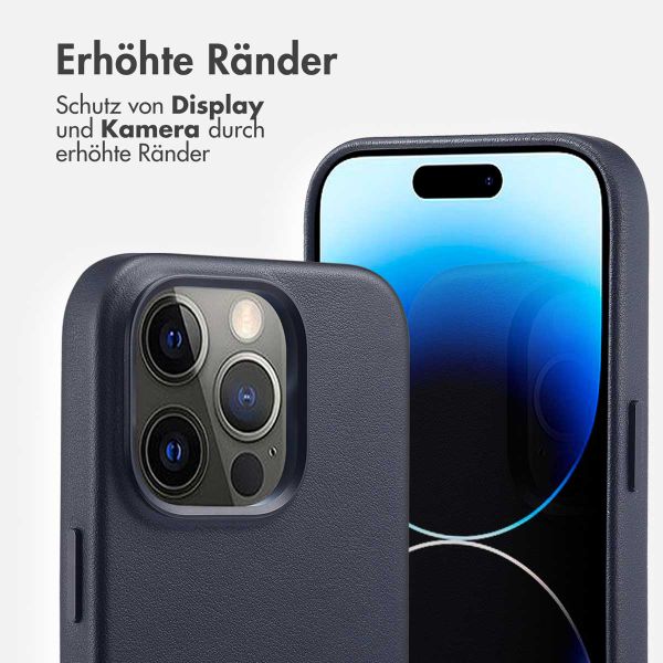 Accezz MagSafe Leather Backcover für das Apple iPhone 14 Pro - Onyx Black