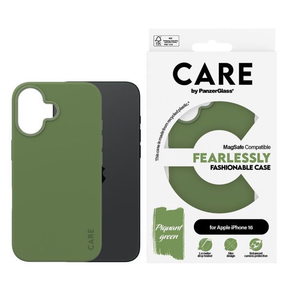 CARE by PanzerGlass Fashion Back Cover MagSafe Apple iPhone 16 - Green