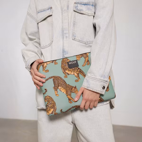 Wouf Daily Laptop Hülle 15-16 Zoll - Laptop Sleeve - Emerald Leopard