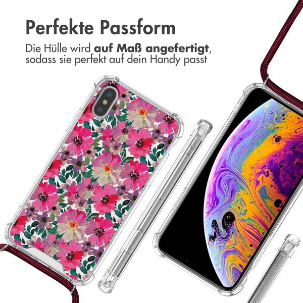 imoshion Design Hülle mit Band für das iPhone Xs / X - Flower Water