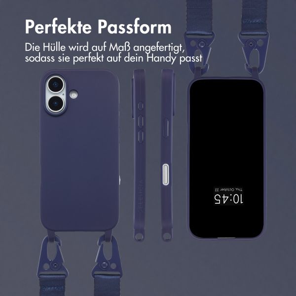Selencia SilikonHülle mit abnehmbarem Band Apple iPhone 17 - Dunkelblau