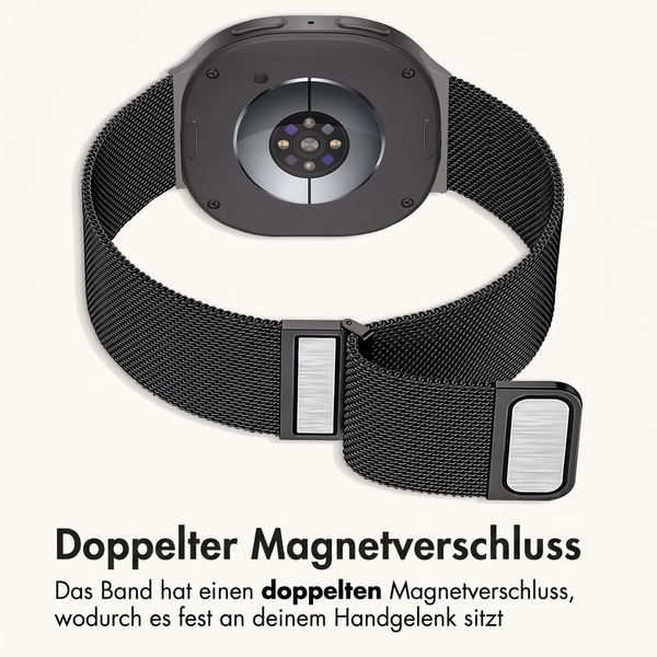 imoshion Mailändische Magnetarmband für Samsung Galaxy Watch 9 (40/44mm) / Watch 8 (40/44mm) / Classic (46mm) - Schwarz
