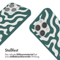 imoshion Silikonhülle design mit Band für das iPhone 15 Pro Max - Petrol Green Groovy