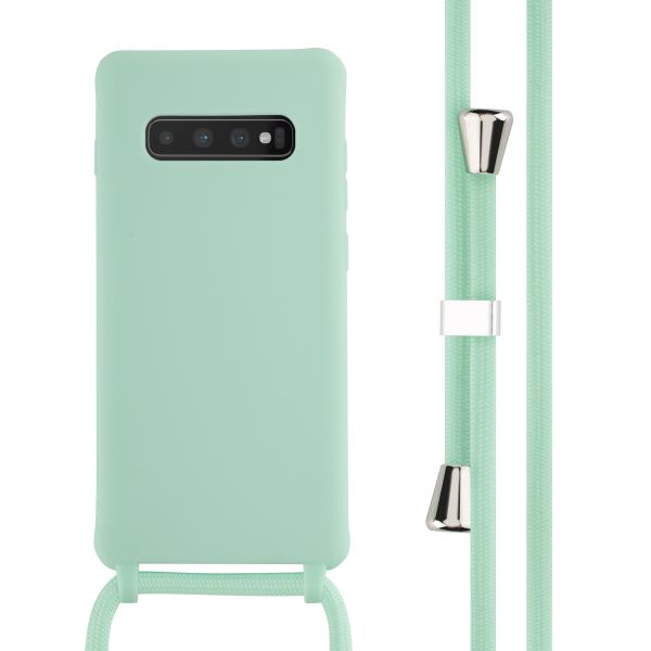 imoshion Silikonhülle mit Band für das Samsung Galaxy S10 Plus - Mintgrün