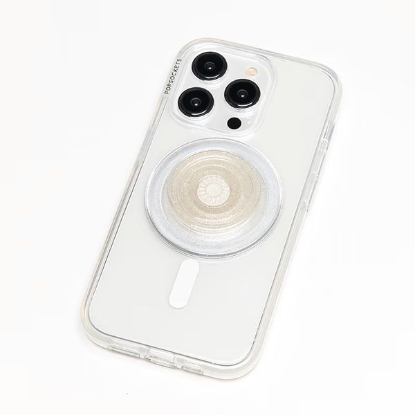 PopSockets PopGrip MagSafe Round - Clear Glitter