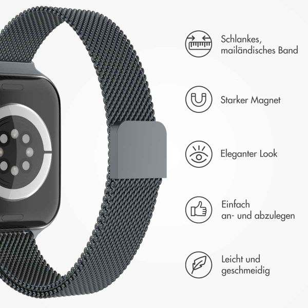 imoshion Mailandisches schlankes Armband für das  Apple Watch Series 1 t/m 9 / SE (38/40/41 mm) | Series 10 / 11 (42 mm) - Indigo