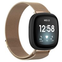 imoshion Milanese Armband Multipack für das Fitbit Versa 4 / 3 / Sense (2) - Schwarz / Rosé Gold