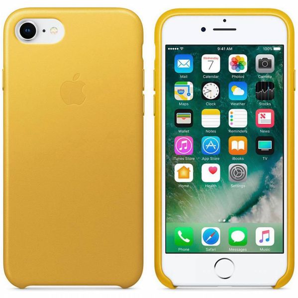 Apple Leder-Case Gelb für das Apple iPhone SE (2022 / 2020) / 8 / 7