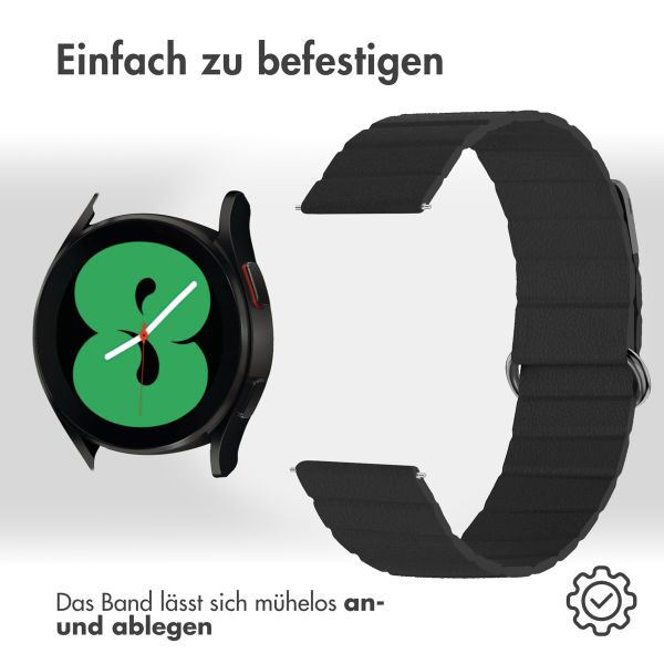 imoshion Magnetlederarmband für das Samsung Galaxy Watch 7 40/44 mm - Schwarz
