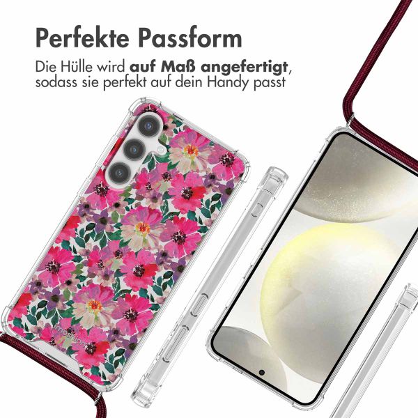 imoshion Design Hülle mit Band für das Samsung Galaxy S24 - Flower Water