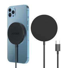 Accezz Wireless Charger USB-C - Drahtloses MagSafe- und Qi2-Ladegerät - 1 Meter - Schwarz