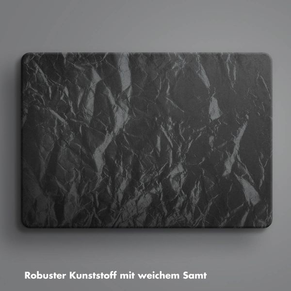 Selencia Cover mit Samtoberfläche für das MacBook Air 15 Zoll (2023) / Air 15 Zoll (2024) M3 chip - A2941 / A3114 - Schwarz