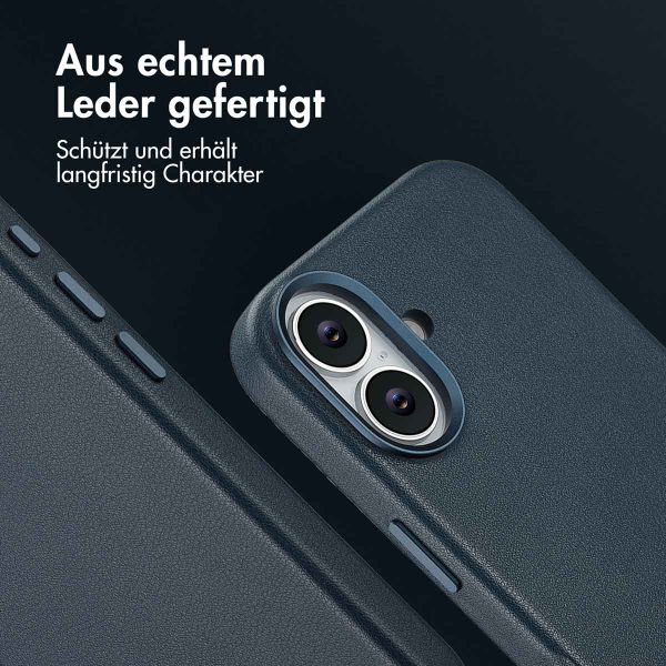 Accezz MagSafe Leather Backcover Apple iPhone 17 - Nightfall Blue