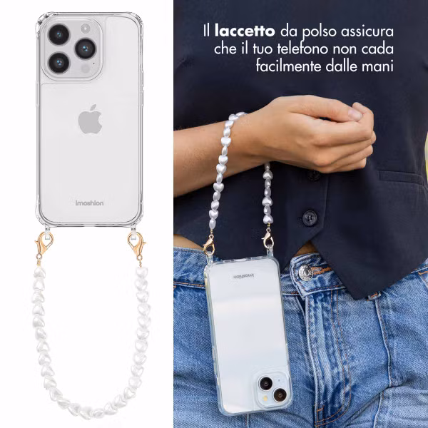 imoshion Back Cover mit Band + Armband Apple iPhone 14 Pro Max - Perlenherzen