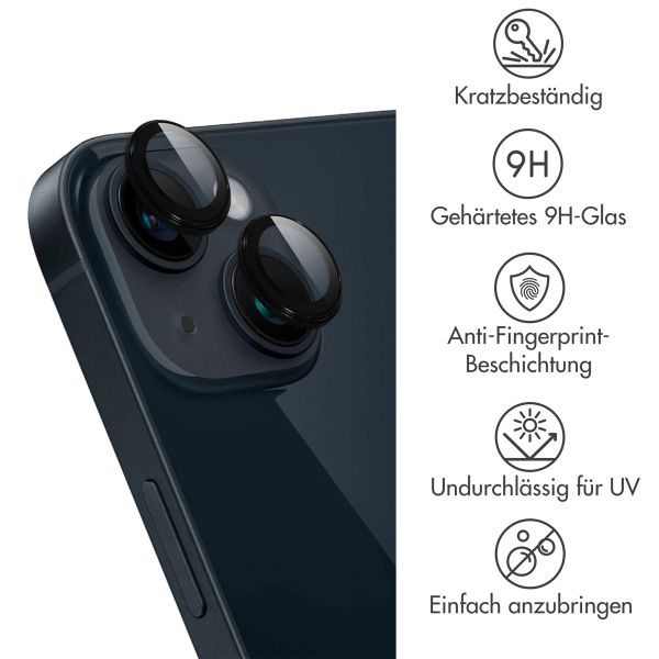 imoshion 2er-Pack Objektivschutz für Kamera für das Apple iPhone 15 / 15 Plus - Schwarz