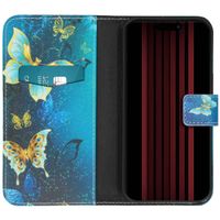 imoshion Design Softcase Bookcase für das iPhone 15 - Blue Butterfly