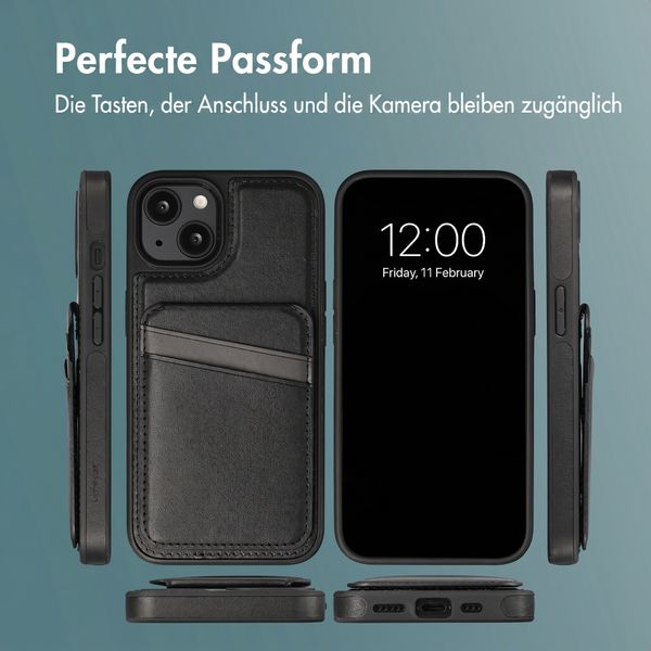 imoshion Backcover mit Kartenfach und Ständer Apple iPhone 15 - Schwarz
